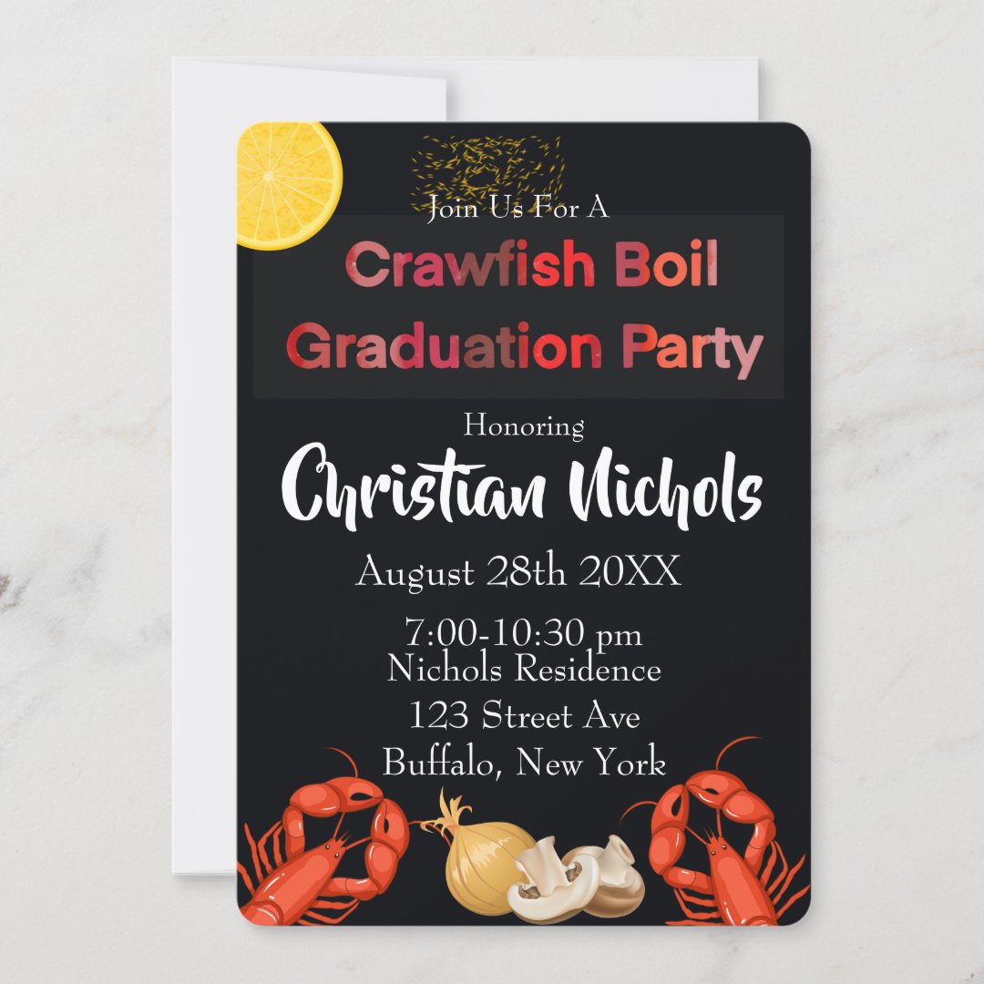 Crawfish Boil Graduation Party Invitation | Zazzle