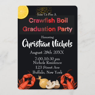Crawfish Boil Graduation Party Invitation