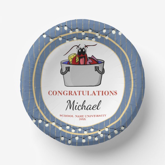 Crawfish Boil Graduation Party Paper Bowls (Front)