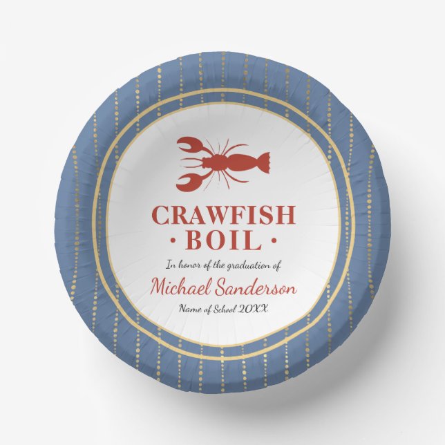 Crawfish Boil Graduation Party Paper Bowls (Front)