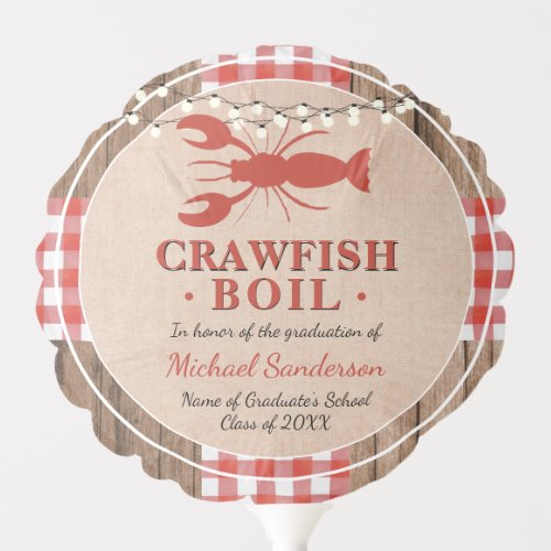 Crawfish Boil Graduation School Event Balloon