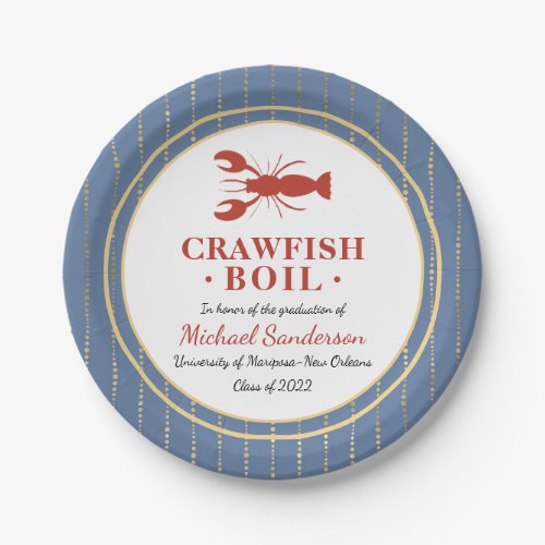Crawfish Boil Graduation School Event Paper Plates