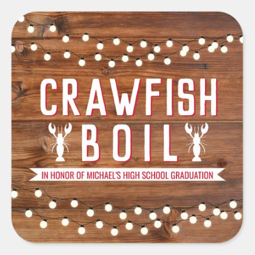 Crawfish Boil Graduation School Event Square Sticker