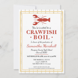 Crawfish Boil High School College Graduation Party Invitation