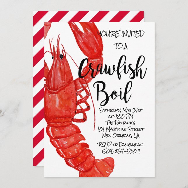 Crawfish Boil Invitation (Front/Back)