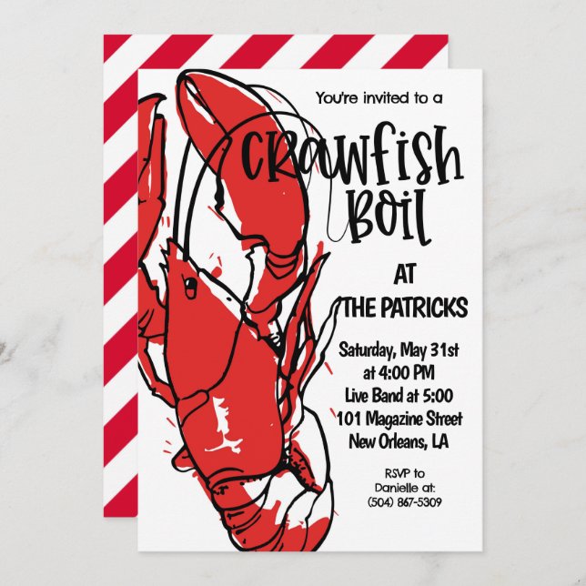 Crawfish Boil Invitation (Front/Back)