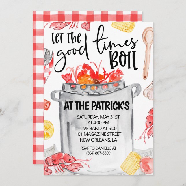 Crawfish Boil Invitation (Front/Back)