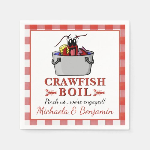 Crawfish Boil Lobster Barbecue Engagement Party Napkins