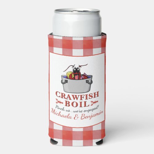 Crawfish Boil Lobster Barbecue Engagement Party Seltzer Can Cooler