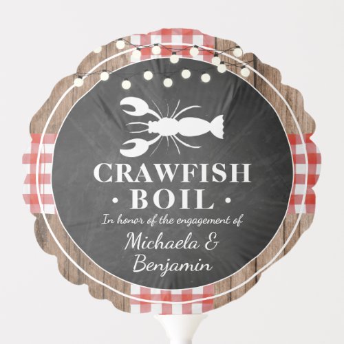 Crawfish Boil Lobster Engagement Party Rustic Balloon