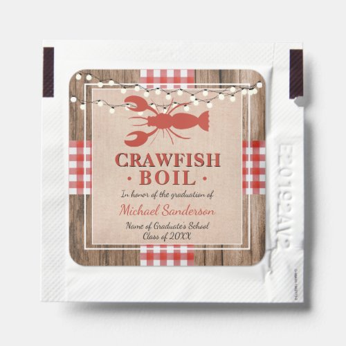 Crawfish Boil Lobster Graduation Party Rustic Hand Sanitizer Packet