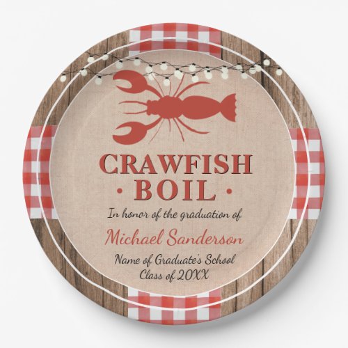 Crawfish Boil Lobster Graduation Party Rustic Paper Plates