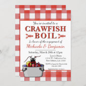 Crawfish Boil Lobster Party Engagement Red Picnic Invitation (Front/Back)
