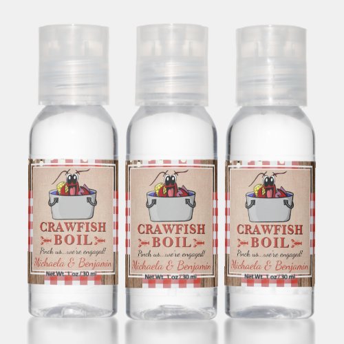 Crawfish Boil Lobster Party Rustic Engagement Hand Sanitizer