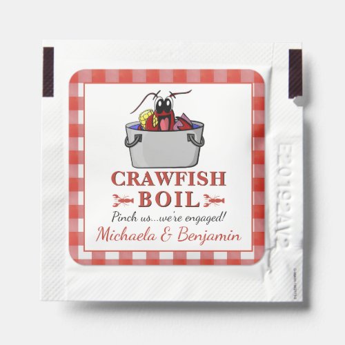 Crawfish Boil Lobster Red Picnic Party Engagement Hand Sanitizer Packet