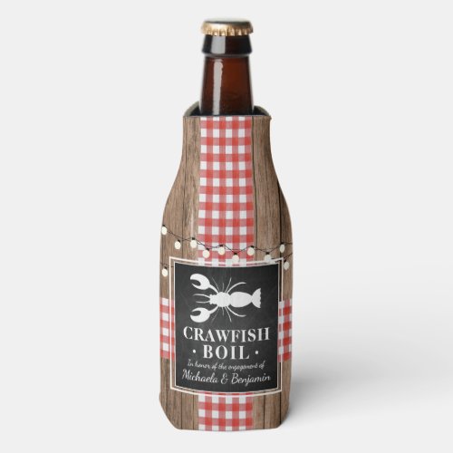 Crawfish Boil Lobster Rustic Engagement Party Bottle Cooler