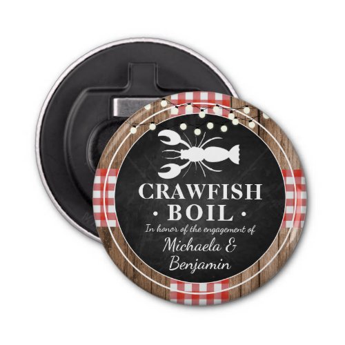 Crawfish Boil Lobster Rustic Engagement Party  Bottle Opener