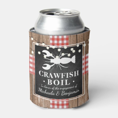 Crawfish Boil Lobster Rustic Engagement Party Can Cooler