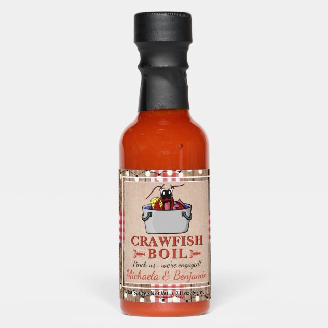 Crawfish Boil Lobster Rustic Engagement Party Hot Sauces (Front)