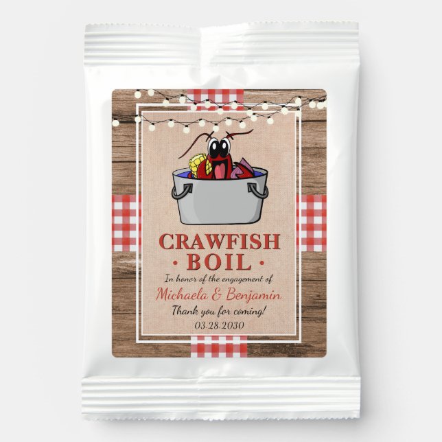 Crawfish Boil Lobster Rustic Engagement Party Lemonade Drink Mix (Front)