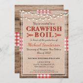Crawfish Boil Lobster Rustic Graduation Party  Invitation (Front/Back)