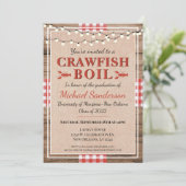 Crawfish Boil Lobster Rustic Graduation Party  Invitation (Standing Front)