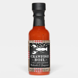 Crawfish Boil Lobster Rustic Wood Engagement Party Hot Sauces