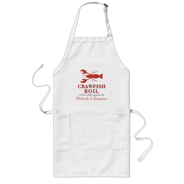 Crawfish Boil Lobster Seafood Party Engagement Long Apron (Front)
