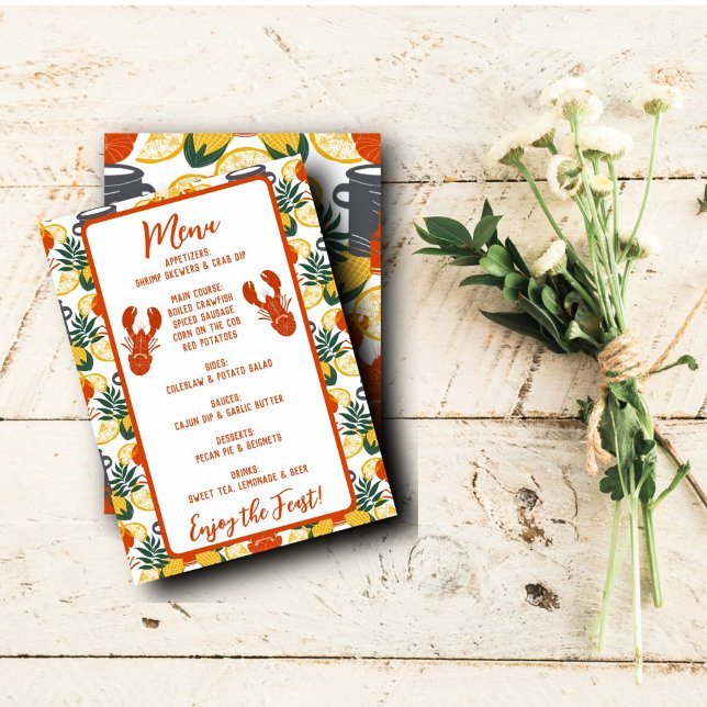 Crawfish Boil Menu Card – Cajun Seafood Feast (Creator Uploaded)