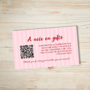 Crawfish Boil Note On Gifts Striped Grad Party Enclosure Card