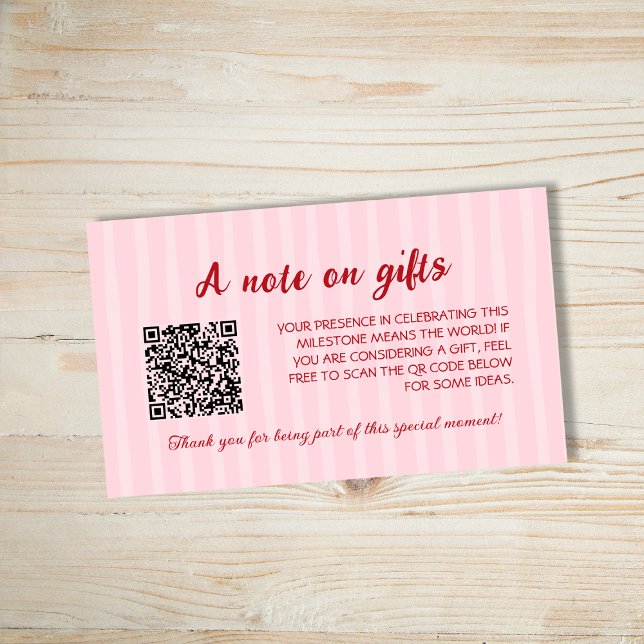 Crawfish Boil Note On Gifts Striped Grad Party  Enclosure Card (Crawfish Boil Note On Gifts Striped Grad Party Enclosure Card)