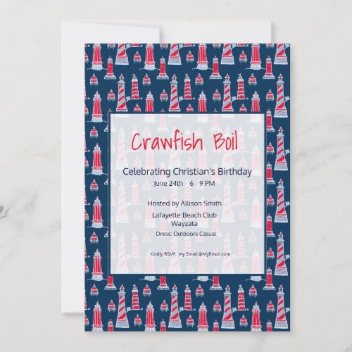Crawfish Boil or Clambake Birthday Invitation