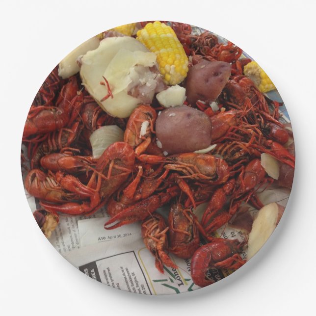 Crawfish Boil Paper Party Plate (Front)