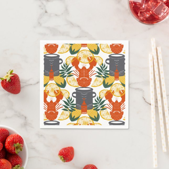 Crawfish Boil Party –Cajun Seafood Celebration Napkins (Insitu)