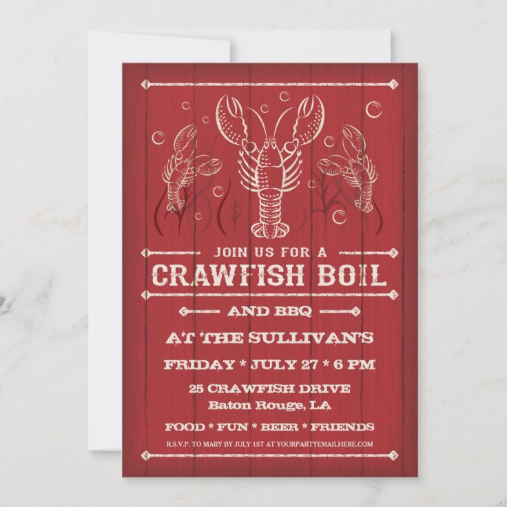 Crawfish Boil Party Invitation | Zazzle