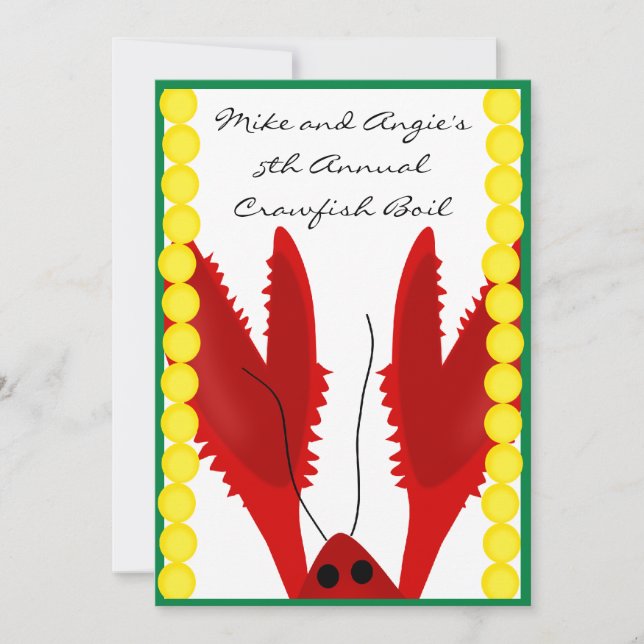 Crawfish Boil Party Invitation (Front)