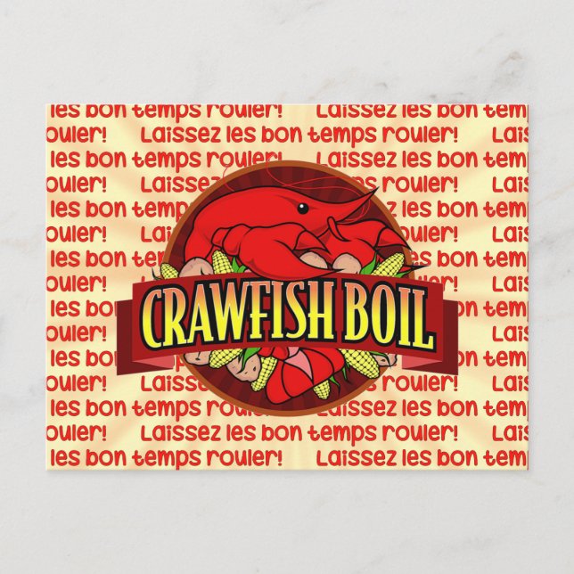 Crawfish Boil Party Invitation Postcard (Front)