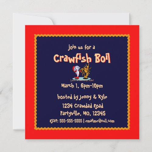 Crawfish Boil Party Invitations