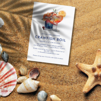 Crawfish Boil Party Low Country Seafood Invitation
