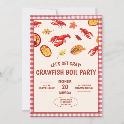 Crawfish Boil Party Picnic Celebration Invitation