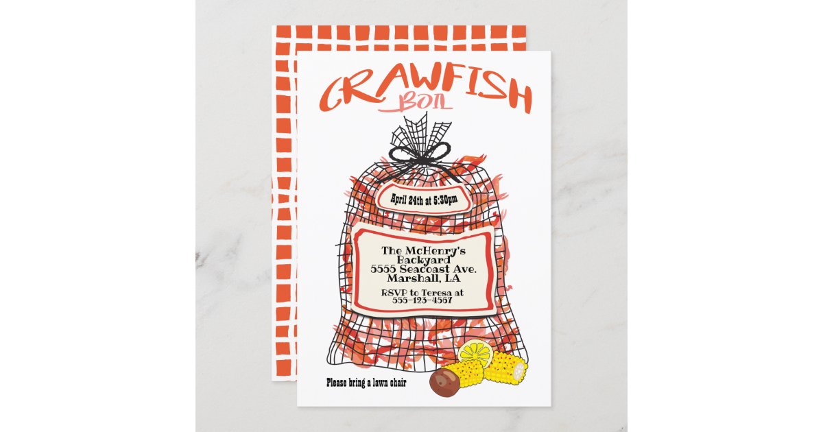 Crawfish Boil Party Poster Invitations | Zazzle
