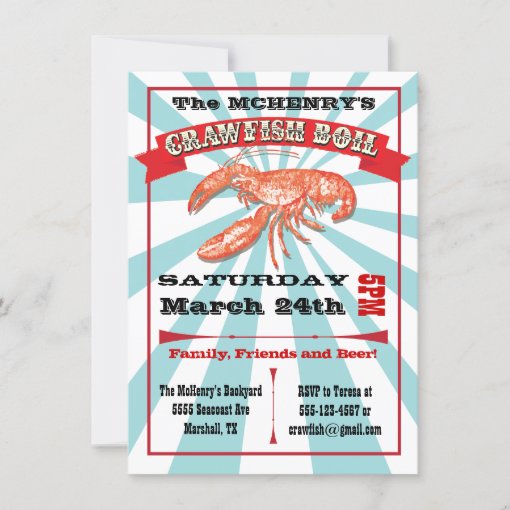 Crawfish Boil Party Poster Invitations | Zazzle