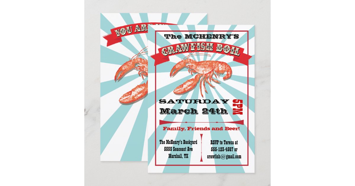 Crawfish Boil Party Poster Invitations | Zazzle