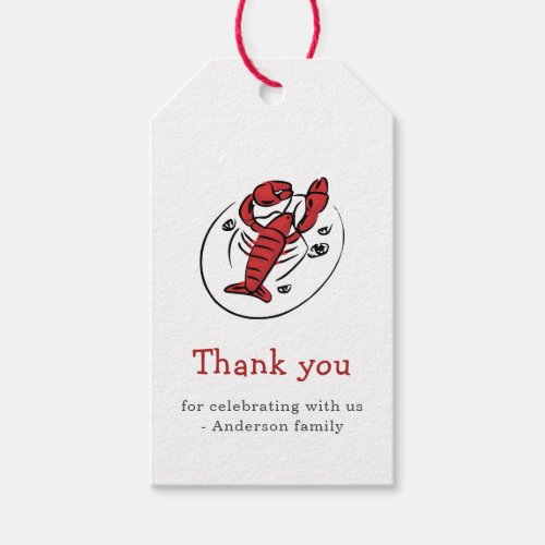 Crawfish Boil Party Thank You Gift Tags