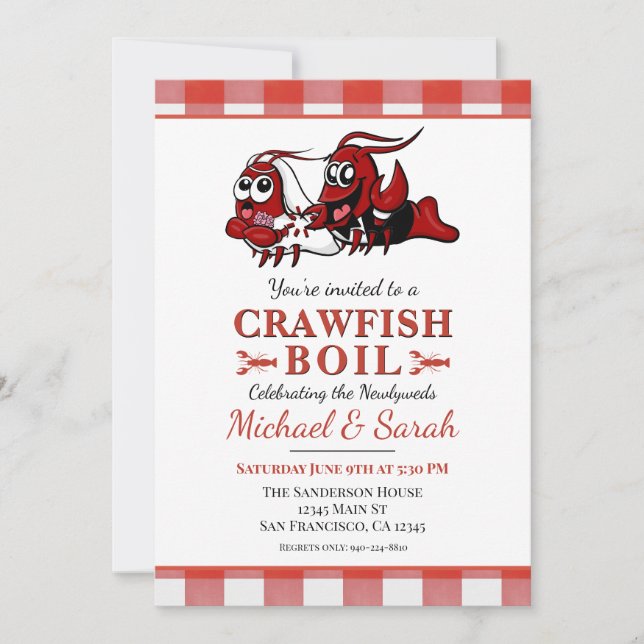 Crawfish Boil Picnic Newlywed Engagement Party Invitation (Front)