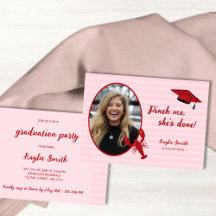 Crawfish Boil Pinch Me Pink & Red Photo Graduation