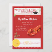 Crawfish Boil Red Graduation Party Invitation (Front)
