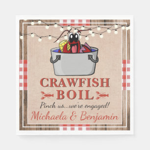 Crawfish Boil Rustic Couples Engagement Party Napkins