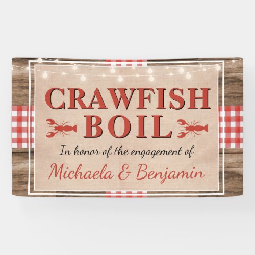 Crawfish Boil Rustic Couples Shower Engagement Banner