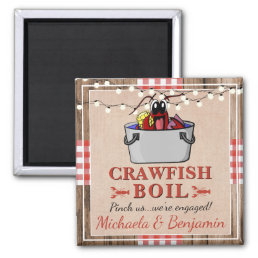 Crawfish Boil Rustic Engagement Party Magnet